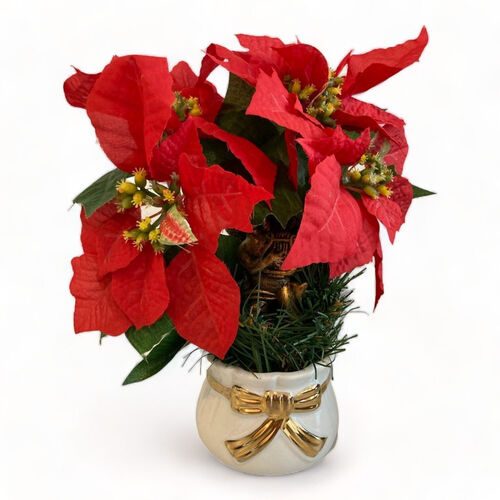 Weihnachtsdeko Zweige und Blumen