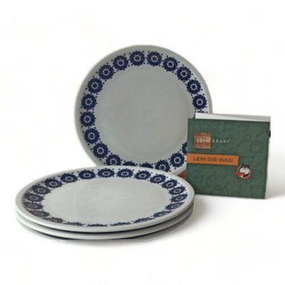 Teller flach blau